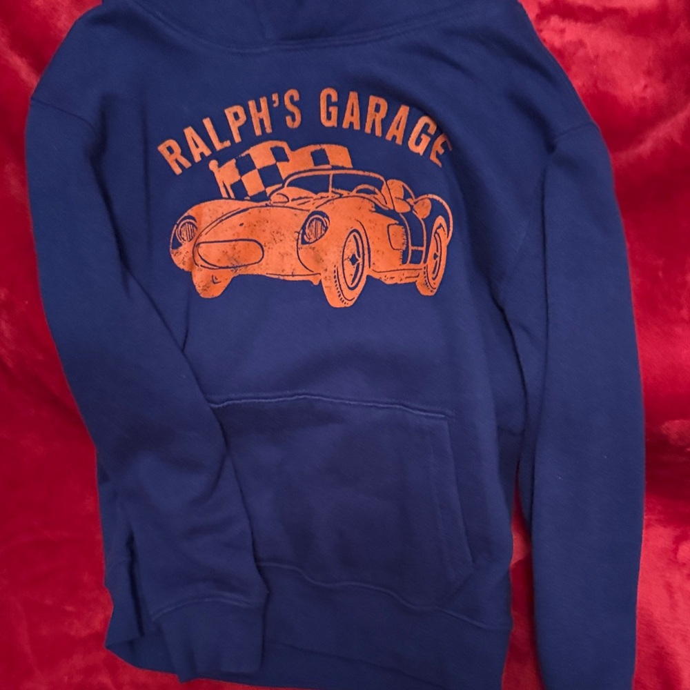 Polo by Ralph Lauren Blue Hoodie with Orange Graphic